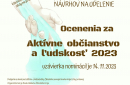 Výzva na predloženie návrhov na ocenenie za aktívne občianstvo a ľudskosť 2023 v Žilinskom kraji
