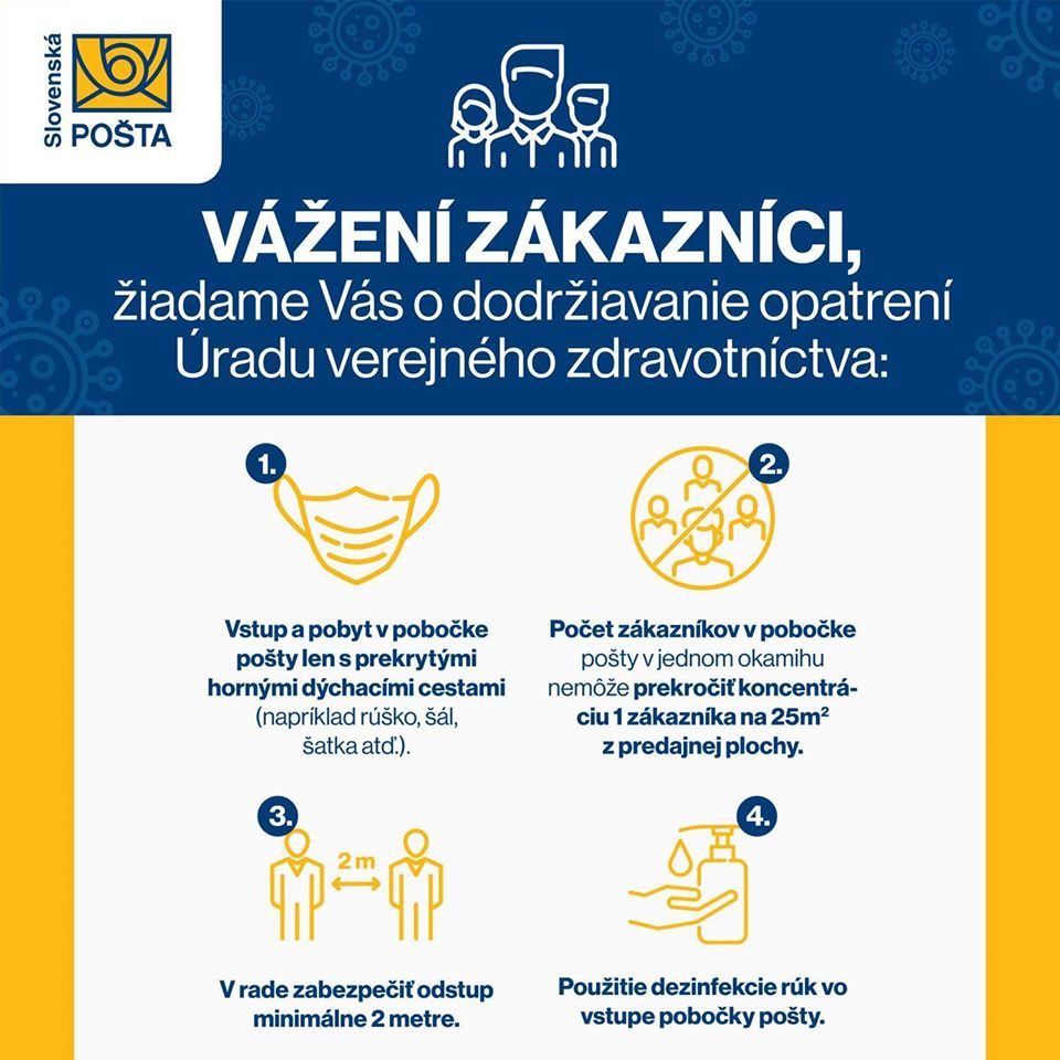 Dodržiavanie opatrení pošta