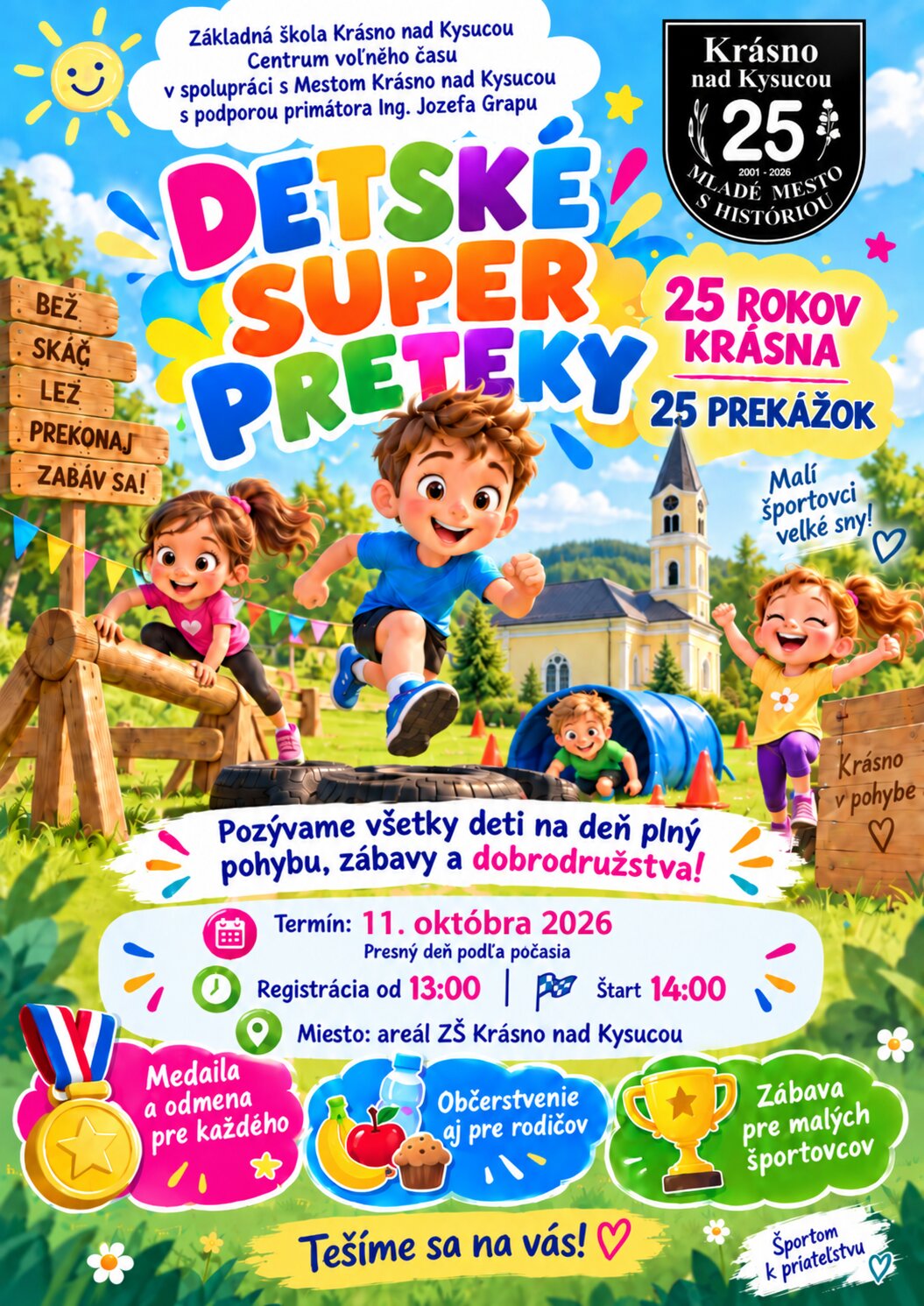 Pozvánka na Detské super preteky v Krásne nad Kysucou