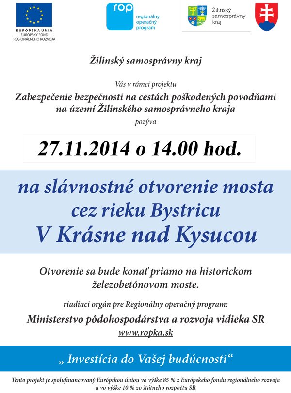 Pozvánka na otvorenie mosta plagát