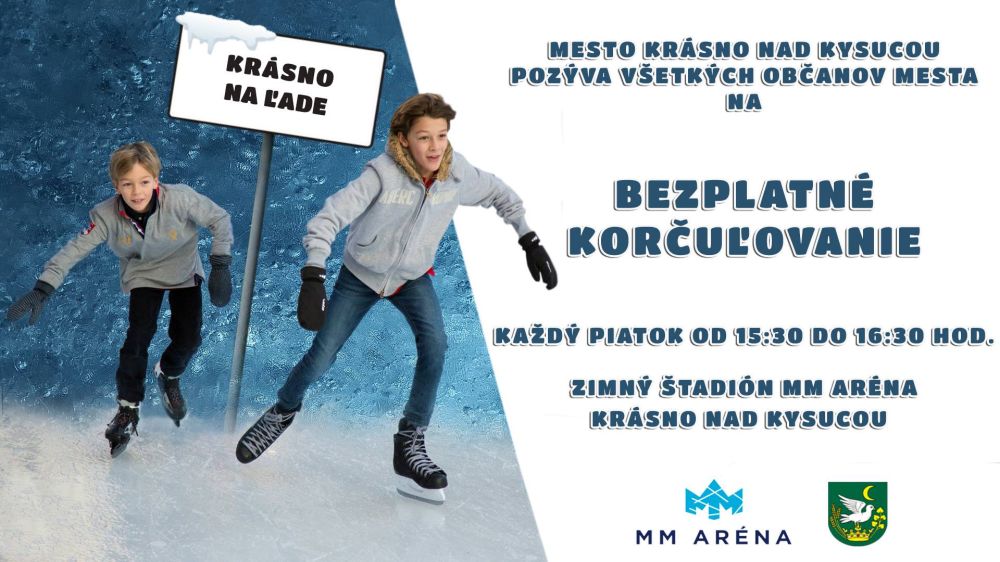 Bezplatné korčuľovanie Krásno nad Kysucou