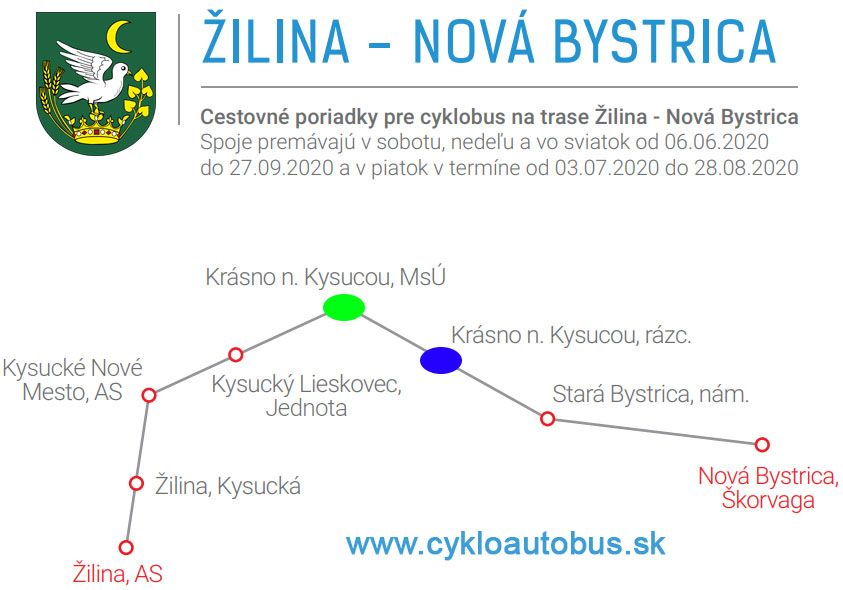 Cestovný poriadok cyklobus Žilina - Krásno nad Kysucou - Nová Bystrica