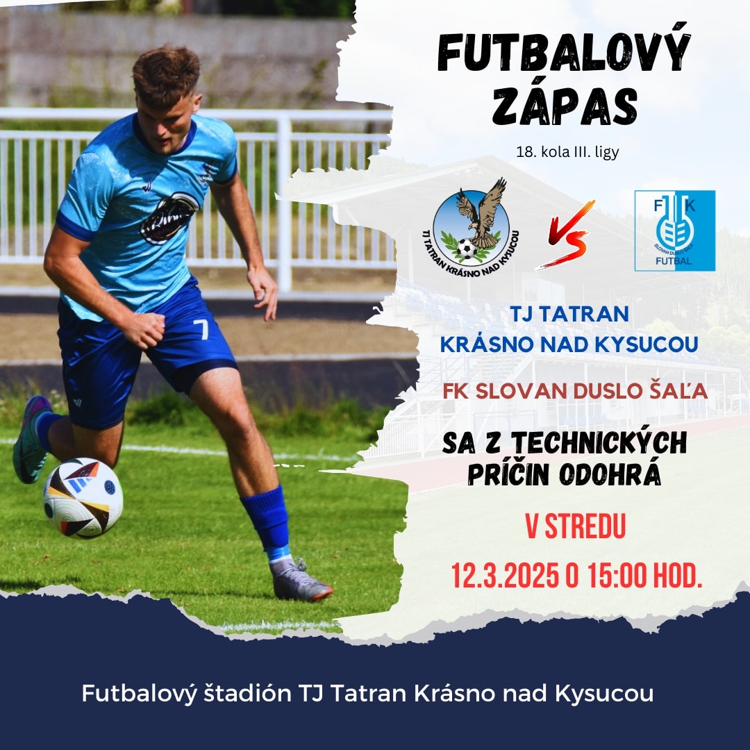 Pozvánka na futbal Krásno vs Šaľa
