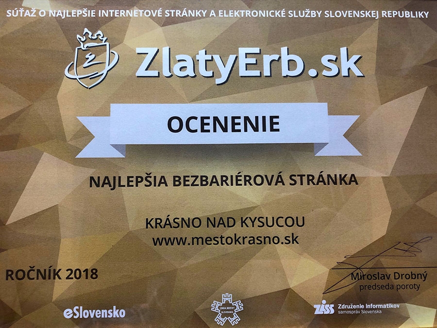 ZlatyErb.sk pre mesto Krásno nad Kysucou