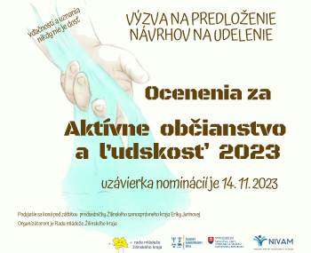 Výzva na predloženie návrhov na ocenenie za aktívne občianstvo a ľudskosť 2023 v Žilinskom kraji