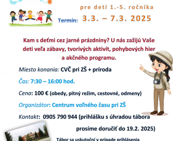 Pozvánka na jarný športovo-turistický tábor