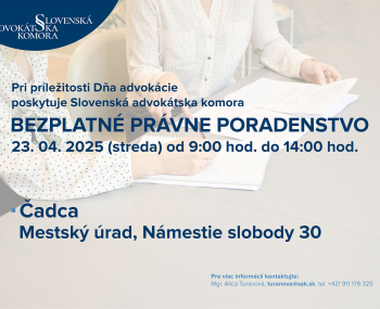 Deň advokácie 2025 – Bezplatné právne poradenstvo pre občanov