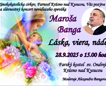 Pozvánka na slávnostný koncert Láska, viera, nádej