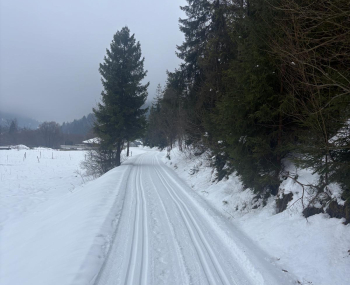Upravená bežkárska stopa na cyklotrasách