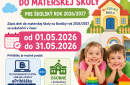 Zápis detí do Materskej školy pre školský rok 2026/2027