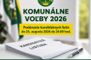 Oznam k podávaniu kandidátnych listín pre komunálne voľby 2026